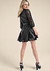 Full back view Faux-Leather And Lace Dress