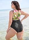 Back View Belted One-Piece