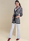 Full front view Houndstooth Wrap Cardigan