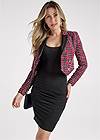 Alternate View Short Plaid Tweed Blazer