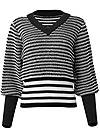 Ghost with background  view Cropped Stripe V-Neck Sweater