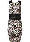 Ghost with background  view Faux Leather Animal Print Dress