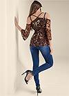 Full back view Animal Print Lace Top