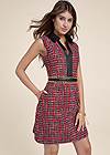 Front View Collared Tweed Dress