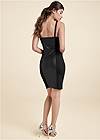 Back View Faux-Leather Buckle Dress