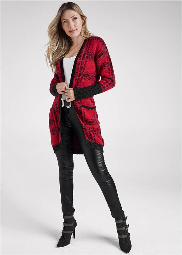 Full front view Plaid Cardigan
