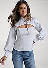 Cropped front view Hooded Cutout Sweatshirt