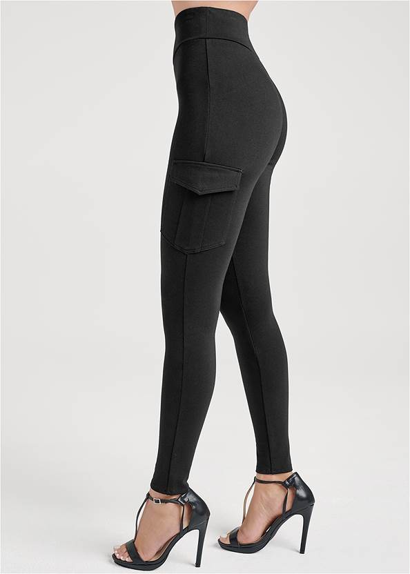 Waist down side view Cargo High-Rise Ponte Pants