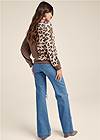 Full back view Sequin Printed Waffle Knit Top