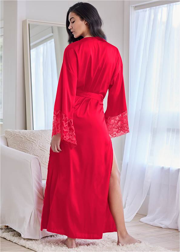 Cropped back view Long Sleeve Maxi Robe