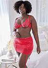Front View Open Cup Bra And Skirt Set