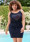 Full Front View Americana Heart Lounge Dress
