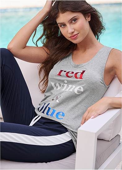 Red Wine And Blue Lounge Tank Top