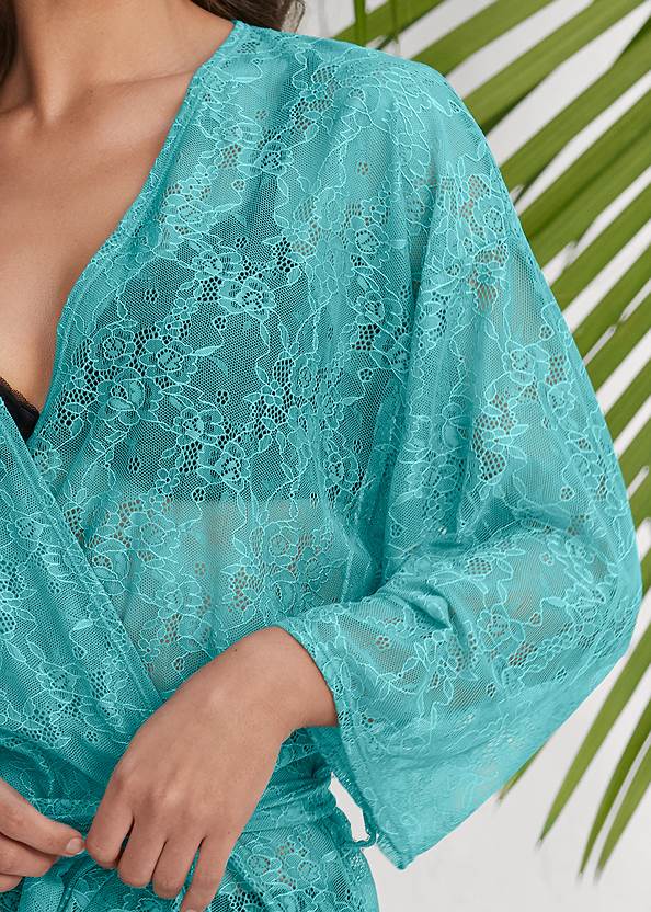 Detail front view Allover Lace Robe