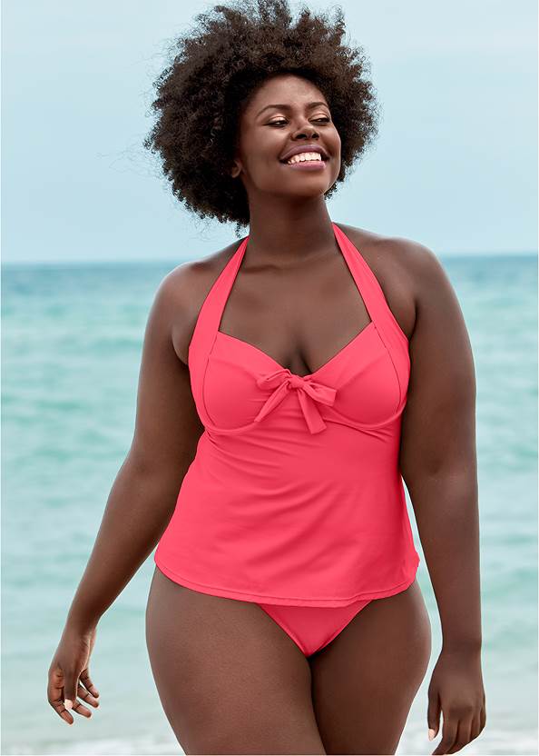 The Uplift Halter Tankini Top,Classic Hipster Mid-Rise Bottom,Full Coverage Mid-Rise Hipster Bikini Bottom,The Genevieve Bottom,The Mykanos Tankini,Terry Cover-Up Shorts