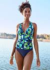 Front View Smoothing V-Back Tankini Top