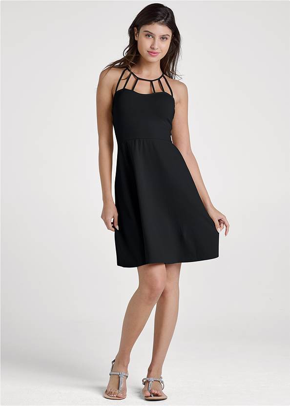 Full front view Strappy Detail A-Line Dress, Any 2 For $49