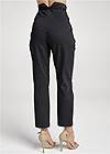 Waist down back view Belted High-Waist Trousers