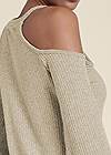 Detail back view Pearl Trim Bell Sleeve Top
