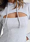 Detail front view Hooded Cutout Sweatshirt