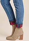 Detail side view New Vintage Plaid Cuff Straight Leg Jeans