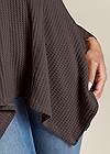 Detail front view Casual Waffle Knit Handkerchief Top