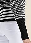 Detail back view Cropped Stripe V-Neck Sweater