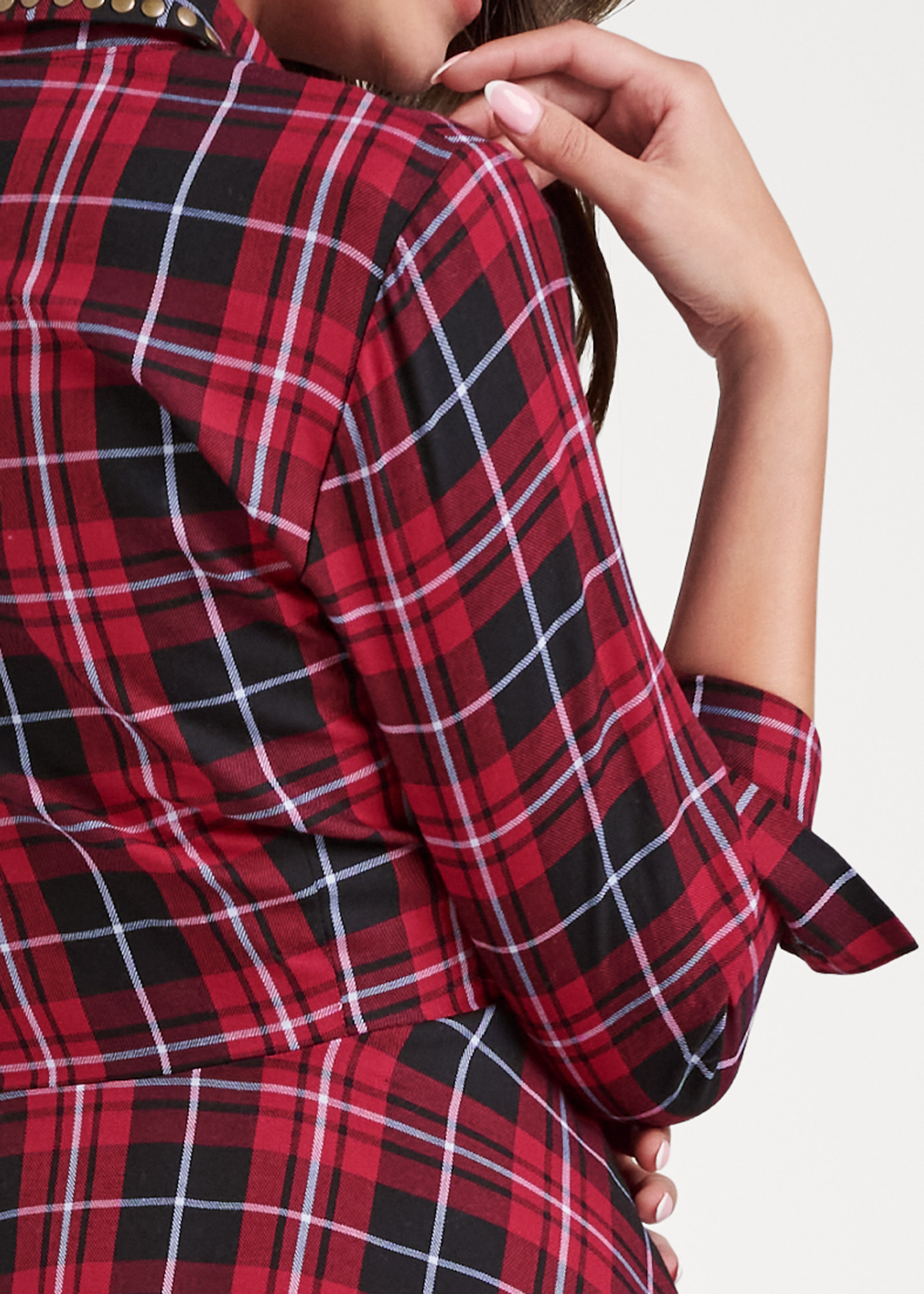 venus red plaid dress