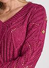 Detail front view Cable Knit V-Neck Sweater
