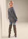 Back View Boat Neck Cable Knit Sweater