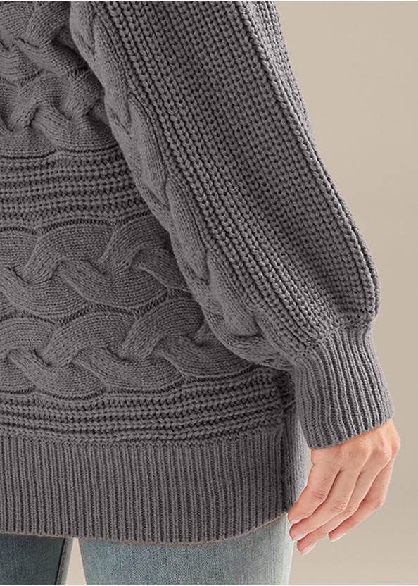 Alternate View Boat Neck Cable Knit Sweater