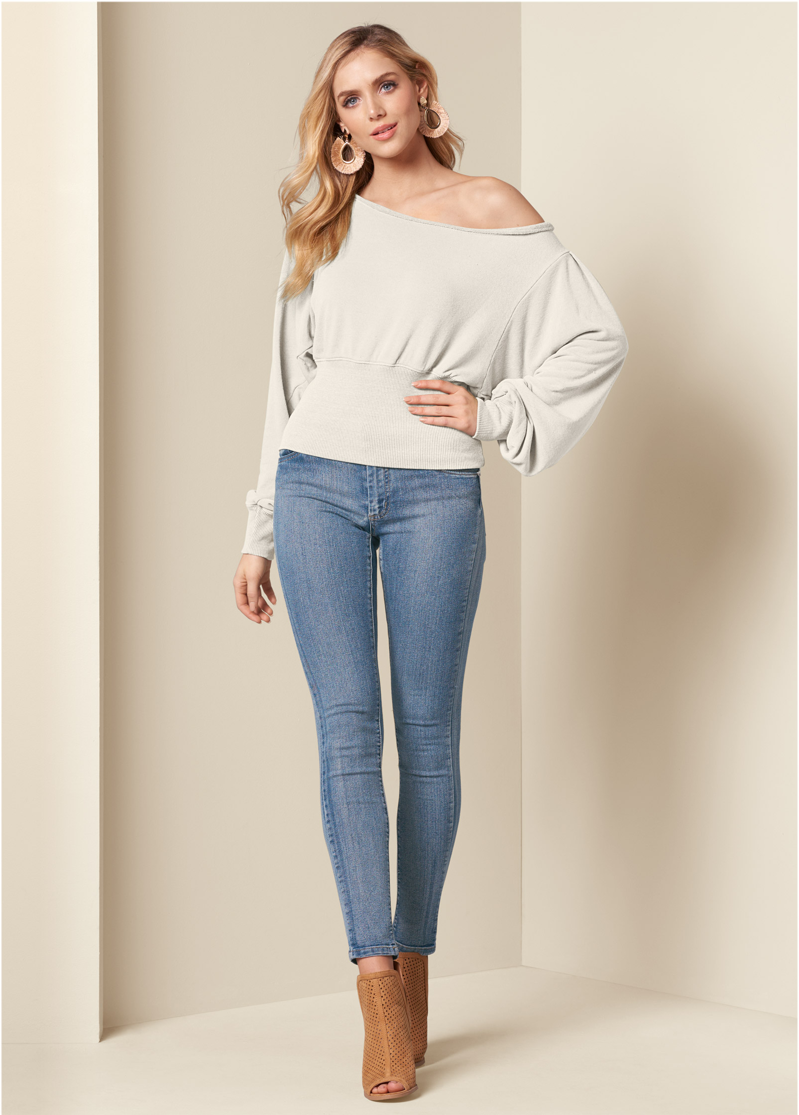 Off shoulder sweat shirt hot sale