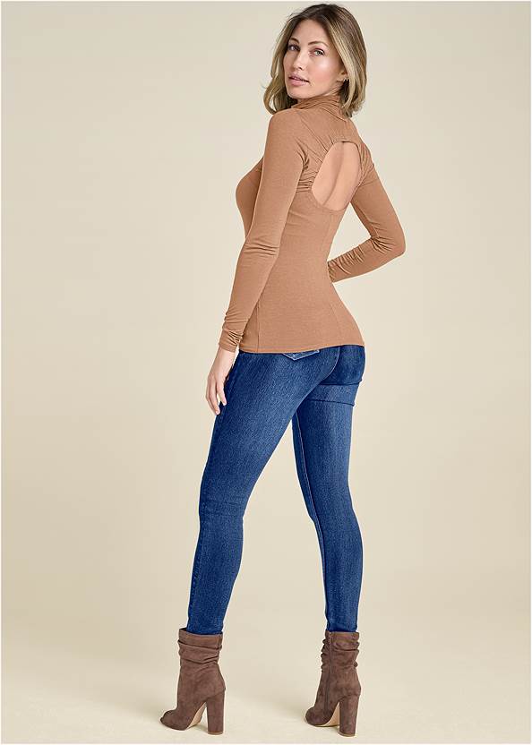 Full back view Back Cutout Casual Top