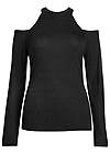 Front View Ribbed Long Sleeve Top