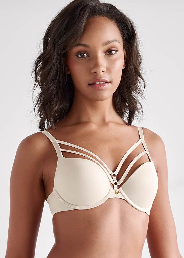 Front View Pearl By Venus® Strappy Plunge Bra, Any 2/$69