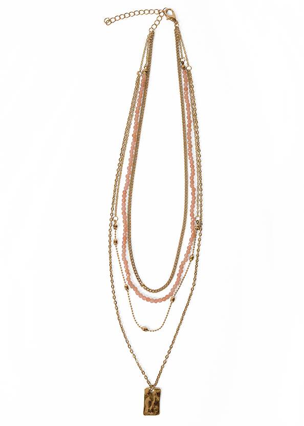 Flatshot  view Multi Layer Beaded Necklace