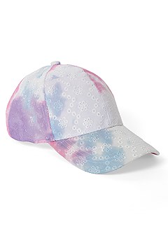 TIE-DYE EYELET BASEBALL CAP in Pink Multi | VENUS
