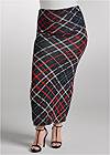 Cropped Front View Gathered Waist Long Skirt