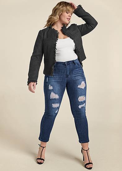 Plus Size Ripped Skinny Jeans