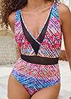 Detail front view Peek-A-Boo Mesh One-Piece