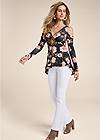 Full front view Fall Floral Embellished Top