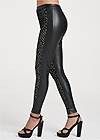 Waist down side view Faux-Leather Lace Leggings