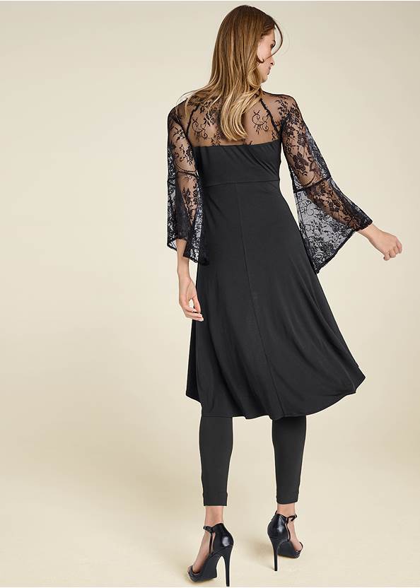 Back View Embellished Lace Sleeve Top