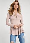 Cropped front view Strappy Neckline Casual Top