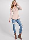 Full front view Strappy Neckline Casual Top