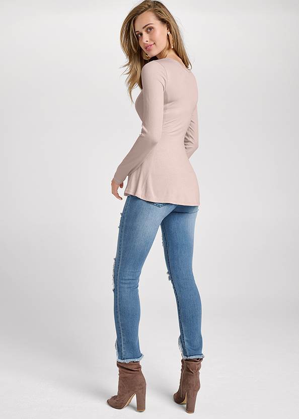Full back view Strappy Neckline Casual Top