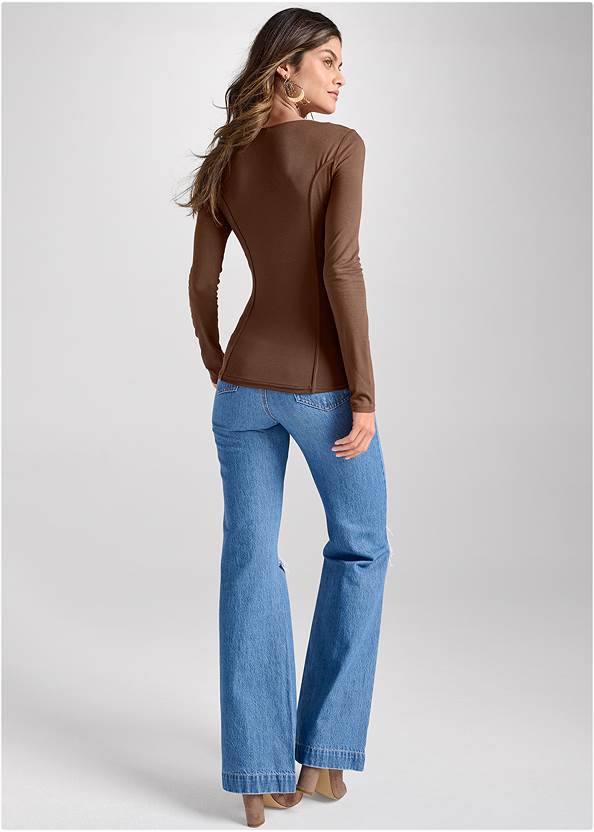 Back View Casual Long Sleeve Top