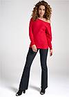 Full Front View Faux Cashmere Slouch Sweater