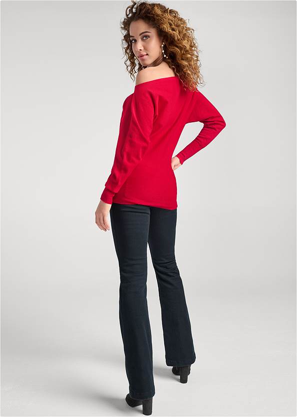 Full back view Faux Cashmere Slouch Sweater
