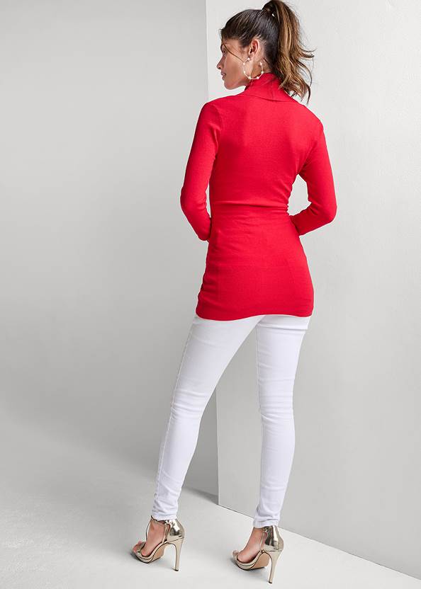 Back View Faux Cashmere Tunic Sweater